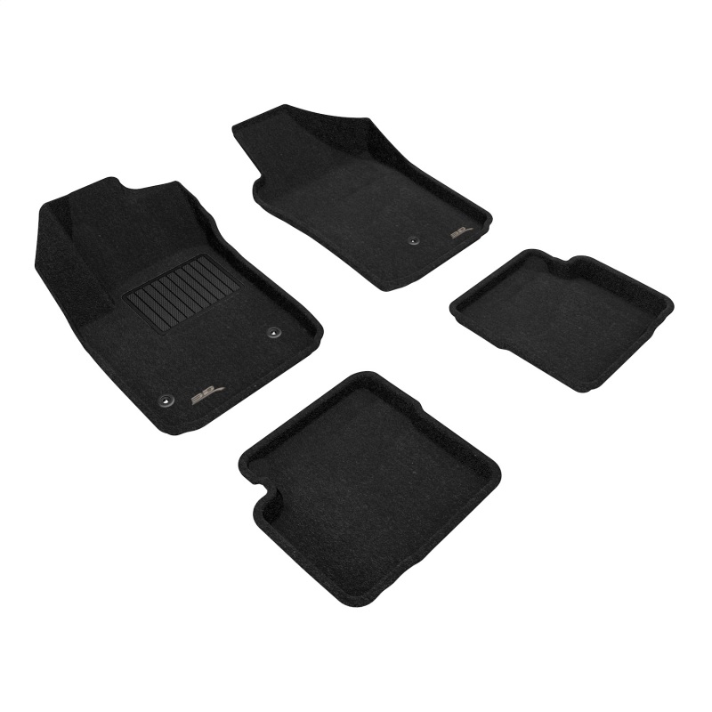 Fiat 500 Floor Mats - Front and Rear - 3D MAXpider - ELEGANT Series - Black - `12-`19